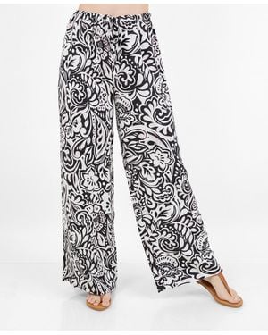 Fever Allover Printed Drawstring Pants - White