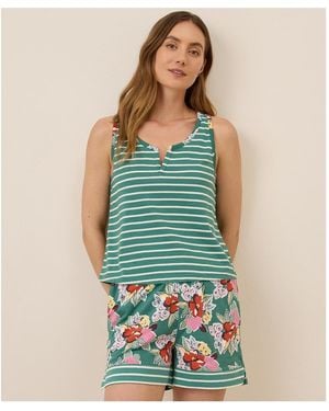 Pact Organic Cotton Staycation Sleep Tank - Green