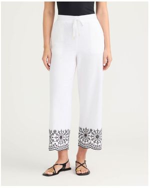 Ellen Tracy Pull-on Cropped Pant - White