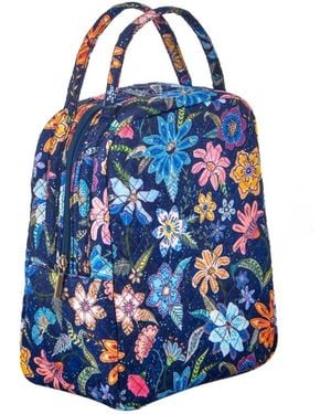 Gnuadz Lunch Tote Bag Thermal Cooler Quilted Work Outdoor Camping - Blue