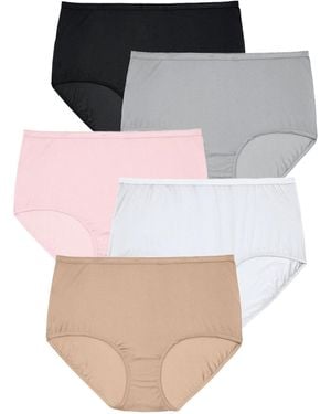 Comfort Choice Full Coverage Nylon Brief 5-pack - Multicolor