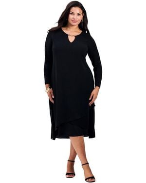Avenue Plus Size Fantasia Chiffon Dress - Blue