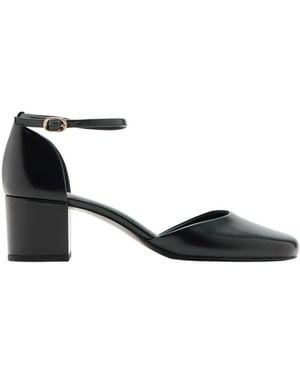 Mango Patent Faux Leather Square-heel Pumps - Black