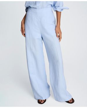 Kenneth Cole Pull-on Wide-leg Pants - Blue