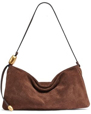Donna Karan Leather Large Shoulder Handbag - Brown