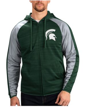 G-III 4Her by Carl Banks Michigan State Spartans Neutral Zone Raglan Full-zip Track Hoodie Jacket - Green
