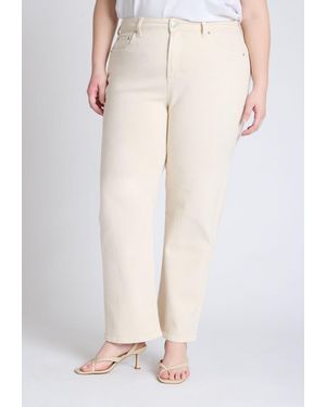Eloquii Plus Size The Naomi Comfort Stretch Straight Jean - Natural