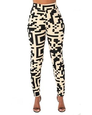 DAI MODA Qr Print Legwarmer legging - Natural