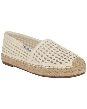 Calvin Klein Presley Woven Slip-on Espadrilles Flat - White