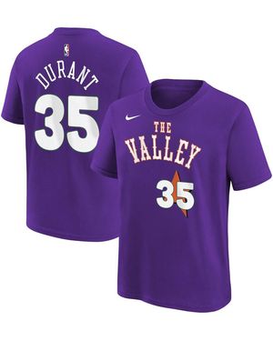 Nike Big Boys And Girls Kevin Durant Phoenix Suns 2024/25 City Edition Name Number T-shirt - Purple
