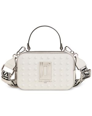 Karl Lagerfeld Simone Karl Leather Small Camera Crossbody - Metallic