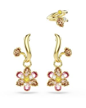 Swarovski Idyllia Gold-tone Plated Set Of Three Earrings - Metallic