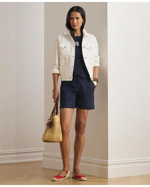 Ralph Lauren Wide Leg High Rise Shorts - Blue
