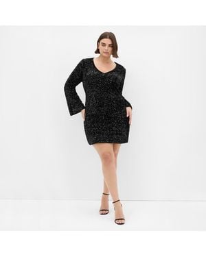 City Chic Plus Size Sequin Neptune Dress - Black