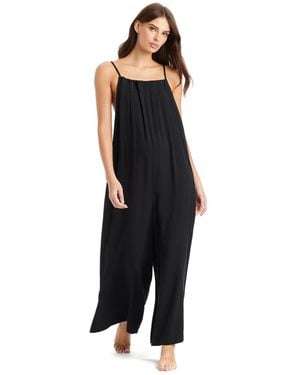 Sanctuary Costal Covers Pleated Beach Cover-up Overall - Black