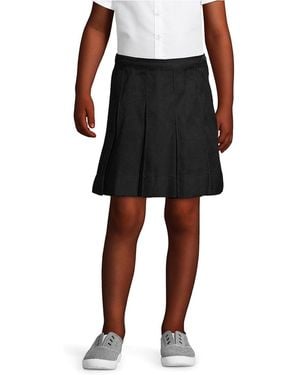 Lands' End Big Girls Box Pleat Skirt Above The Knee - Black