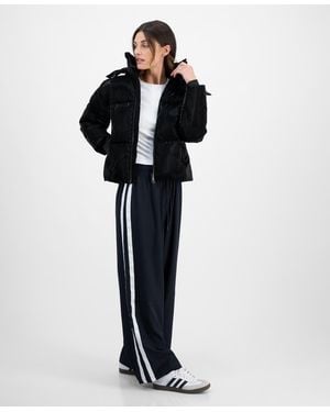 Steve Madden Cropped Hooded Puffer Coat - White