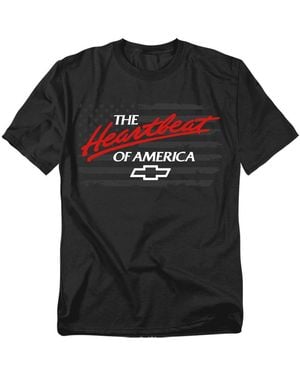 Corvette Chevrolet Heartbeat Of America Flag T-shirt - Black