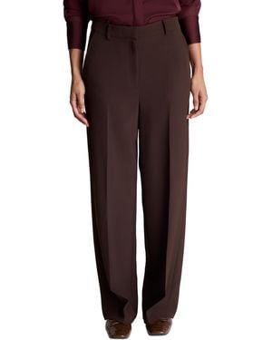 Kenneth Cole Barrel Leg High-waist Wide-leg Polyester-blend Pants - Black