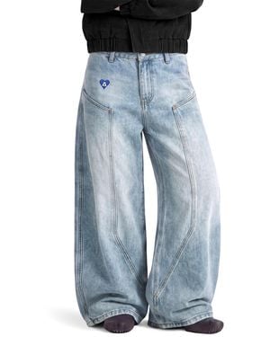 AELFRIC EDEN Seam Panel baggy Barrel Jeans - Blue