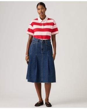 Levi's Pleated Denim Mini Skirt - Blue