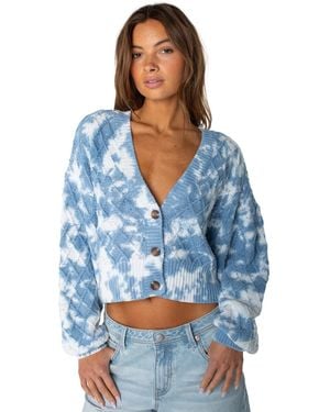 Roxy Sundaze Tie-dye Cropped Cardigan - Blue