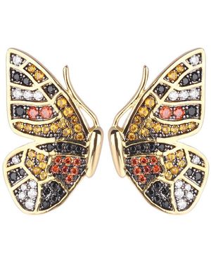 Noir Jewelry Multi-colored Cubic Zirconia Butterfly Wing Stud Earring - Metallic