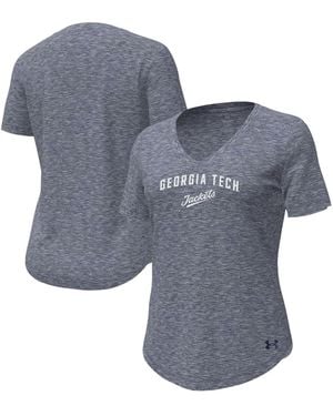 Under Armour Georgia Tech Yellow Jackets Breezy V-neck T-shirt - Blue