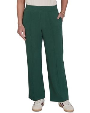 Ruby Rd. Petite Pull-on Wide-leg Knit Pants - Green