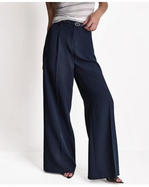 BCBGMAXAZRIA Wide-leg High-rise Pants - Blue