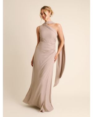 Six Stories One Shoulder Chiffon Bridesmaid Dress - Natural