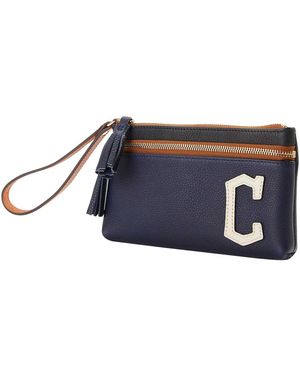 Dooney & Bourke Cleveland Guardians Infield Double-zip Wristlet - Blue