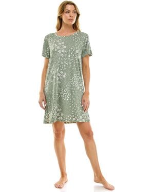 Roudelain Short Sleeve Printed Sleepshirt - Green