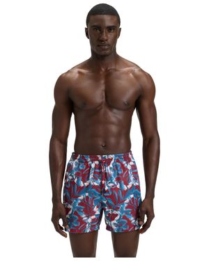 BOSS Boss By Seasonal Print Fully Lined Swim Shorts - Red