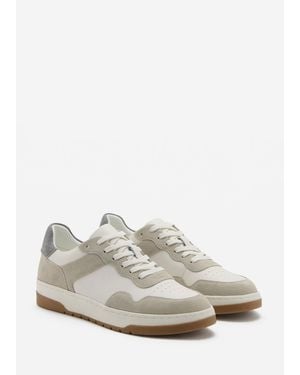 Mango Combined Leather Sneakers - White