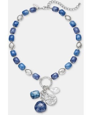 Style & Co. All Around Beaded Multi-charm Pendant Necklace - Blue