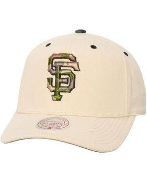 Mitchell & Ness And San Francisco Giants Camo Logo Pro Crown Snapback Hat - Natural