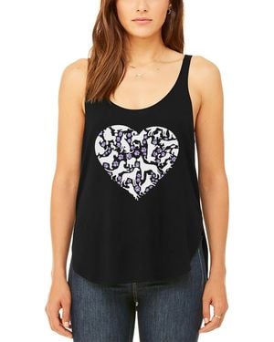 LA Pop Art Dog Heart Premium Word Art Flowy Tank Top - Black