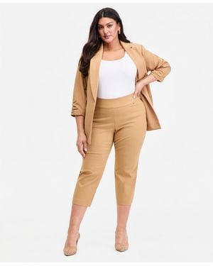 INC International Concepts Plus Size Mid-rise Pull-on Capri Pants - Natural