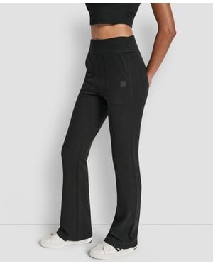 DKNY Thermal High Waist Flare Pants - Black