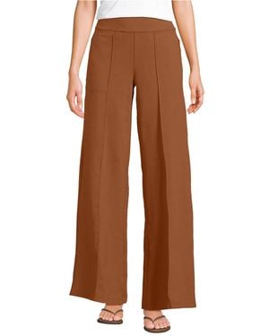 Lands' End Starfish High Rise Palazzo Pants - Brown