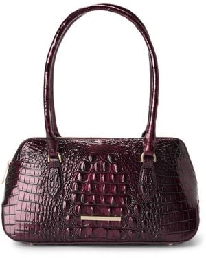 Brahmin Jennifer Melbourne Medium Leather Satchel Handbag - Purple