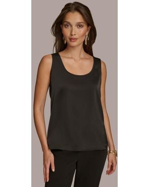 Donna Karan Scoop-neck Tank Top - Black