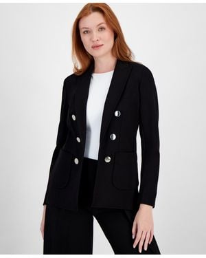 Anne Klein Faux Double-breasted Jacket - Black