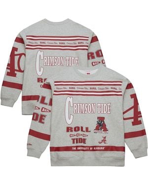 Mitchell & Ness Alabama Crimson Tide All Over Print Sweatshirt - Gray