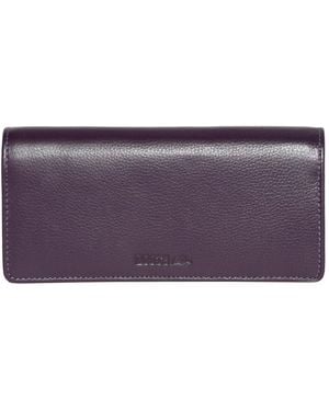 ROOTS Ladies Leather Expander Clutch Wallet - Purple