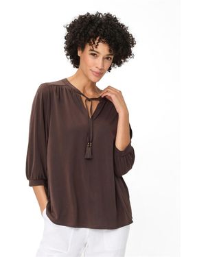 Olsen Solid Tunic T-shirt - Brown