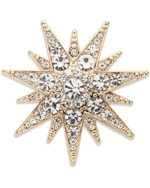 Ralph Lauren Tone Crystal Starburst Pin - Metallic