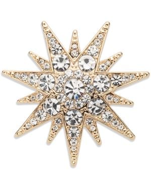 Ralph Lauren Tone Crystal Starburst Pin - Metallic