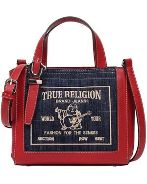 TRUE RELIGION Arvin Buddha Motif Crossbody Tote - Red